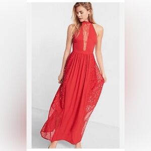 Express red lace dress xs